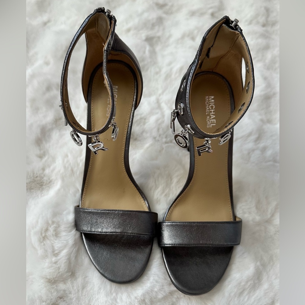 Michael Kors Dark Gray Ankle Strap Heels